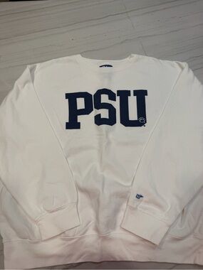 Blue 84 White Crewneck Sweatshirt with Navy PSU Logo